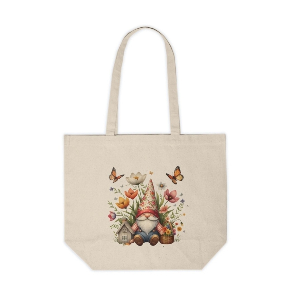 Spring Garden Gnome Custom Canvas Tote Bag
